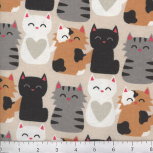 45" Flannel Close Together Cats