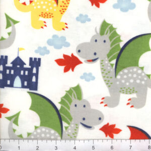 45" Flannel Dragons And Castles