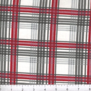 45" Flannel Gray Red Cream Plaid