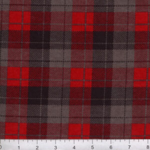 45" Flannel Skylar Red Black Plaid