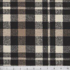 45" Flannel Taupe Black Alex Plaid