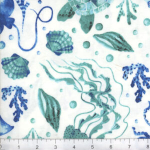 45" Flannel SS Watercolor Sea Life