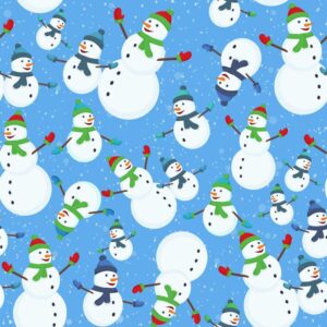 45" Happy Snowmen - Blue