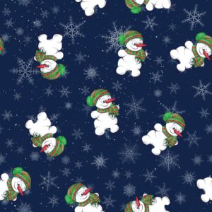 45" Cheerful Snowmen - Navy