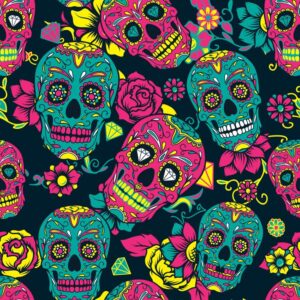 45" Sugar Skull Shuffle Allover