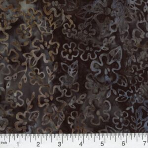 45" Premium Hand Stamped Batiks Wildflowers