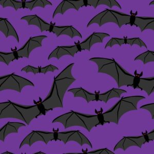 45" Spooky Bats Allover - Purple