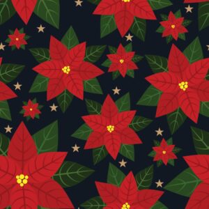 45" Christmas Poinsettia - Navy
