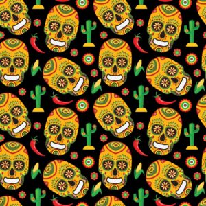 45" Cactus Skulls Allover