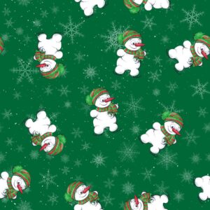 45" Cheerful Snowmen - Green