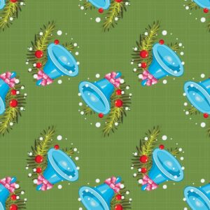 45" Blue Bells Allover - Green