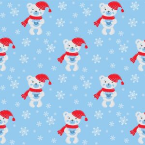 45" Beary Christmas Allover - Blue