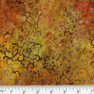 45" Premium Hand Stamped Batiks Floral Essence