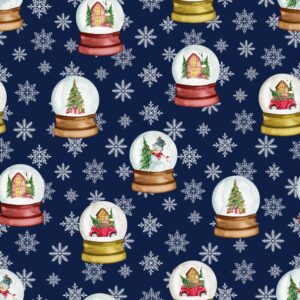 45" Christmas Snow Globe - Navy