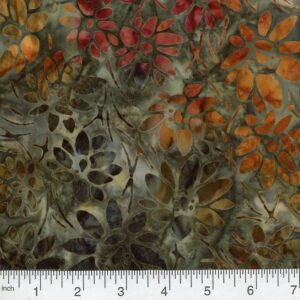 45" Premium Hand Stamped Batiks Floral Radiance