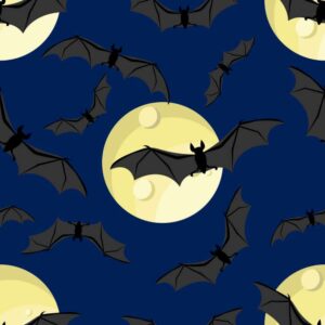 45" Bat Moon Allover - Blue