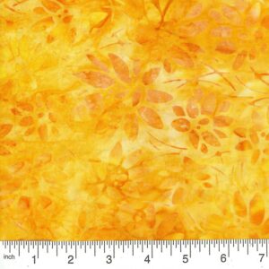 45" Premium Hand Stamped Batiks Floral Radiance