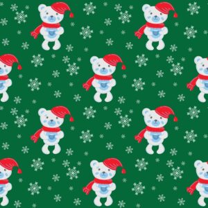 45" Beary Christmas Allover - Green