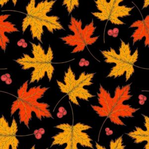 45" Autumn Leaves - Black