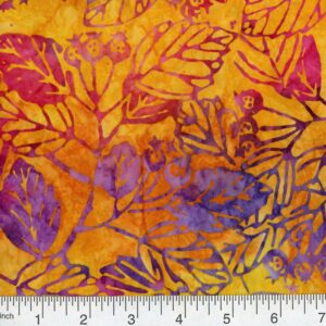 45" Premium Hand Stamped Batiks Meadow Medley