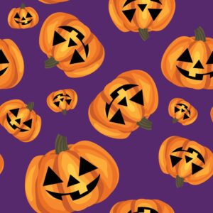 45" Happy Pumpkin Allover - Purple