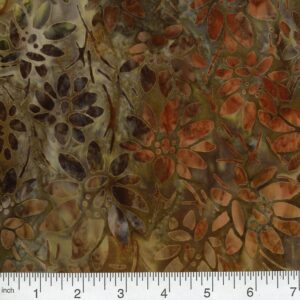 45" Premium Hand Stamped Batiks Floral Radiance