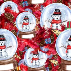 45" Bear Globes Allover - Red