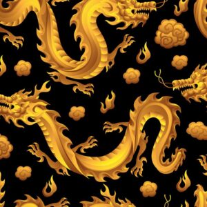 45" Golden Dragons Allover