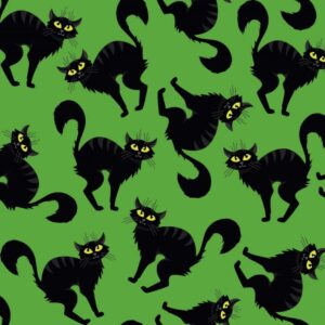 45" Creepy Cat Allover - Green