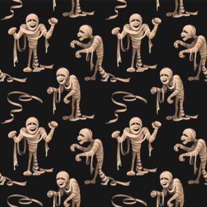 45" Terrifying Mummy Allover - Black