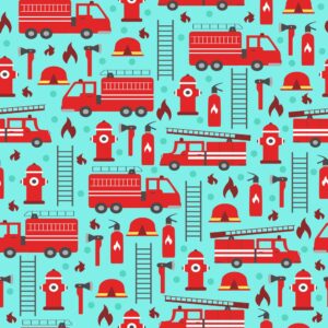 45" Fire Trucks Allover
