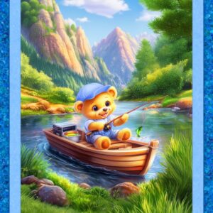 45" Fishing Teddy Panel