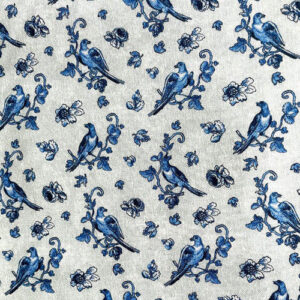 45" Blank Quilting English Blue and White