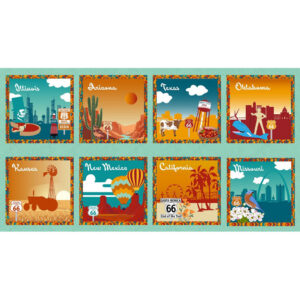 45" Blank Quilting Cruisin The Open Road 24" Panel