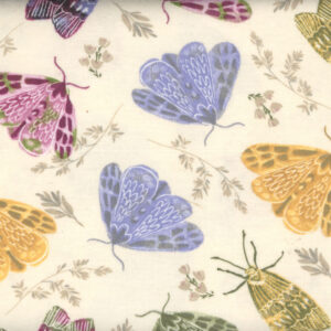 45" Flannel Botanical Moths