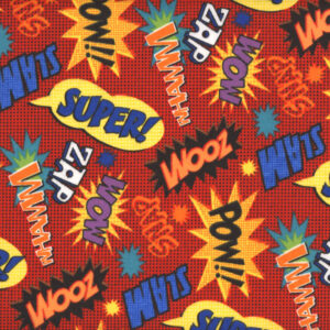 45" Flannel Comic Book Words