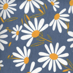 45" Flannel Daisies on Blue