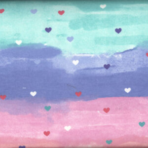 45" Flannel Hearts on Pastel Tie Dye