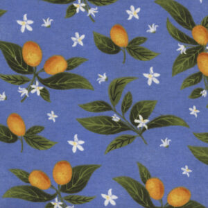 45" Flannel Kumquats on Blue