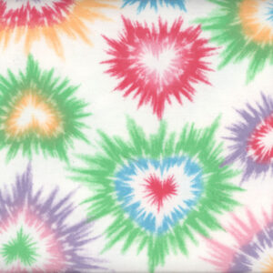 45" Flannel Pastel Tie Dye Hearts
