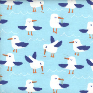 45" Flannel Seagals on Blue