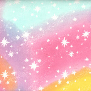 45" Flannel Stars on Multi Color Tie Dye