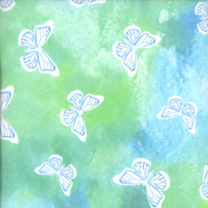 45" Flannel Stencil Butterfly Blue Tie Dye