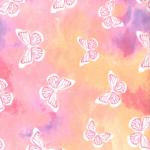 45" Flannel Stencil Butterfly Pink Tie Dye