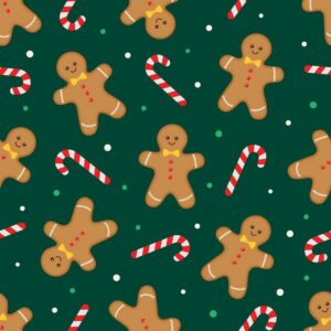 45" Gingerbread Dance Allover - Green