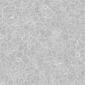 45" Cotton Prints Packed Floral Lt Gray
