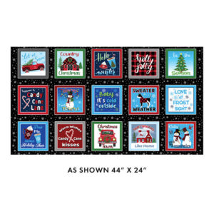 45" Benartex Country Christmas Blocks 24" Panel
