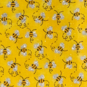 45" Cotton Prints Mini Bees With Glitter