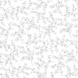 45" Cotton Prints Gray on White Etching