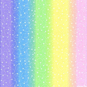 45" Cotton Prints Pastel Rainbow Stars